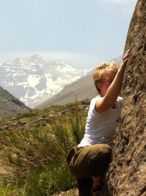 Sunny bouldering in the Andes. Photo Credit: Cindy Sutley